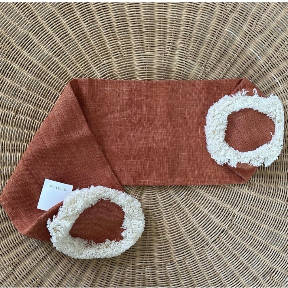 NEW Serena & Lily Bowden Bolster Pillow Cover (7”x36”x7”)-Persimmon Orange